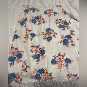 Loft Floral Wrap Skirt With Tie - Size 14
